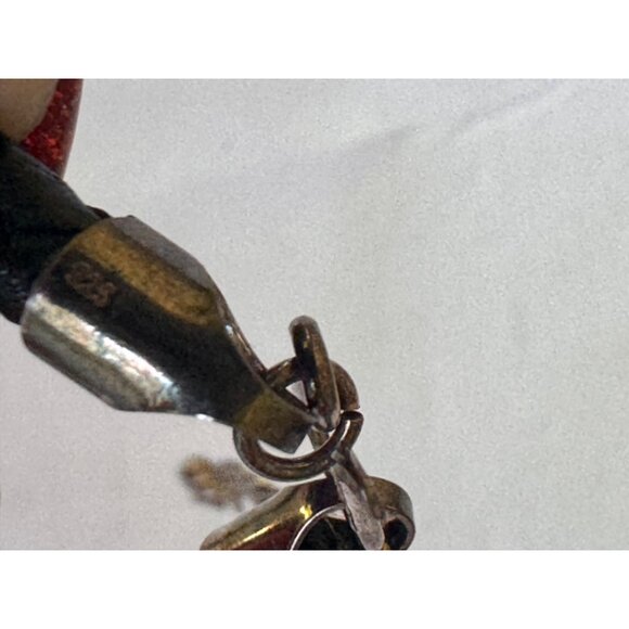 Vintage Heart Pendant Necklace With Braided Leather Cord and Adjustable Chain - Picture 6 of 6